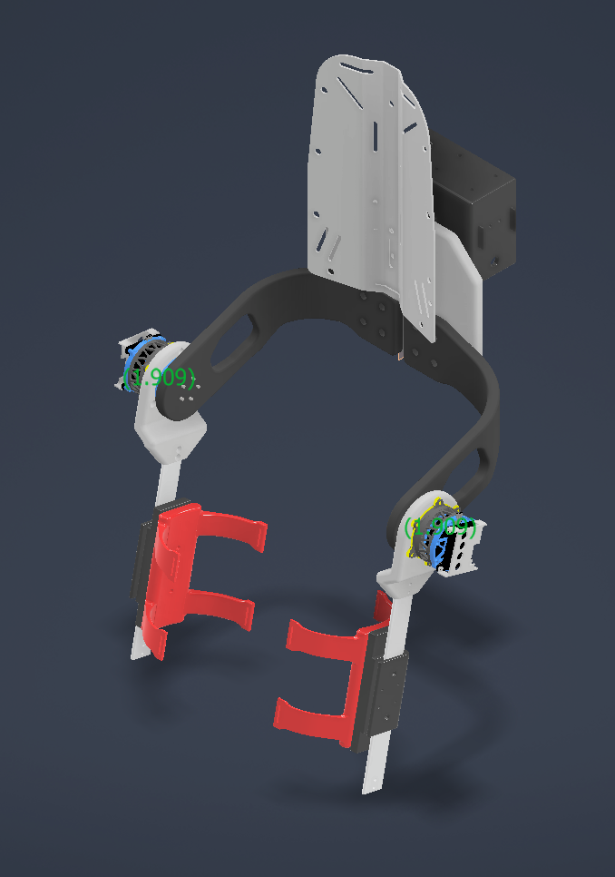 Hip exoskeleton, isometric view