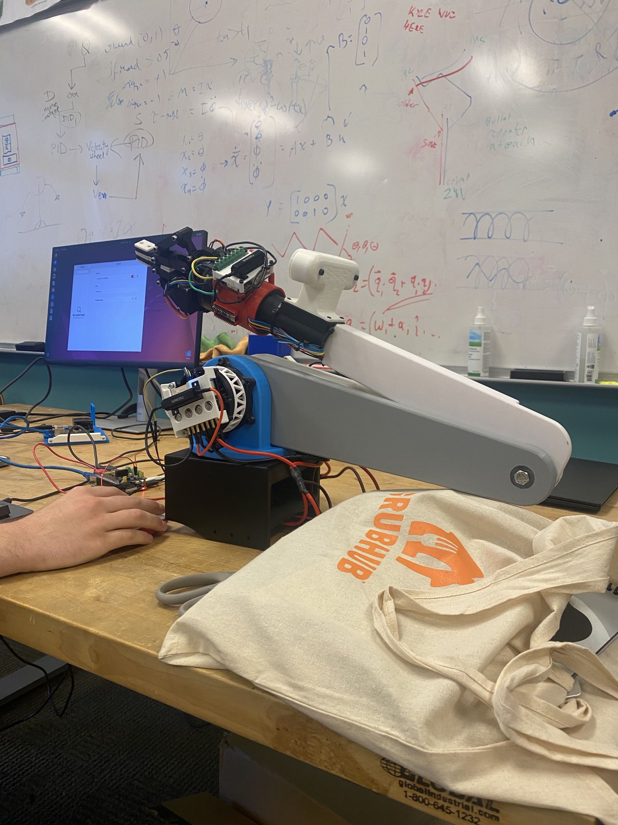 Full-size OpenArm in bench testing