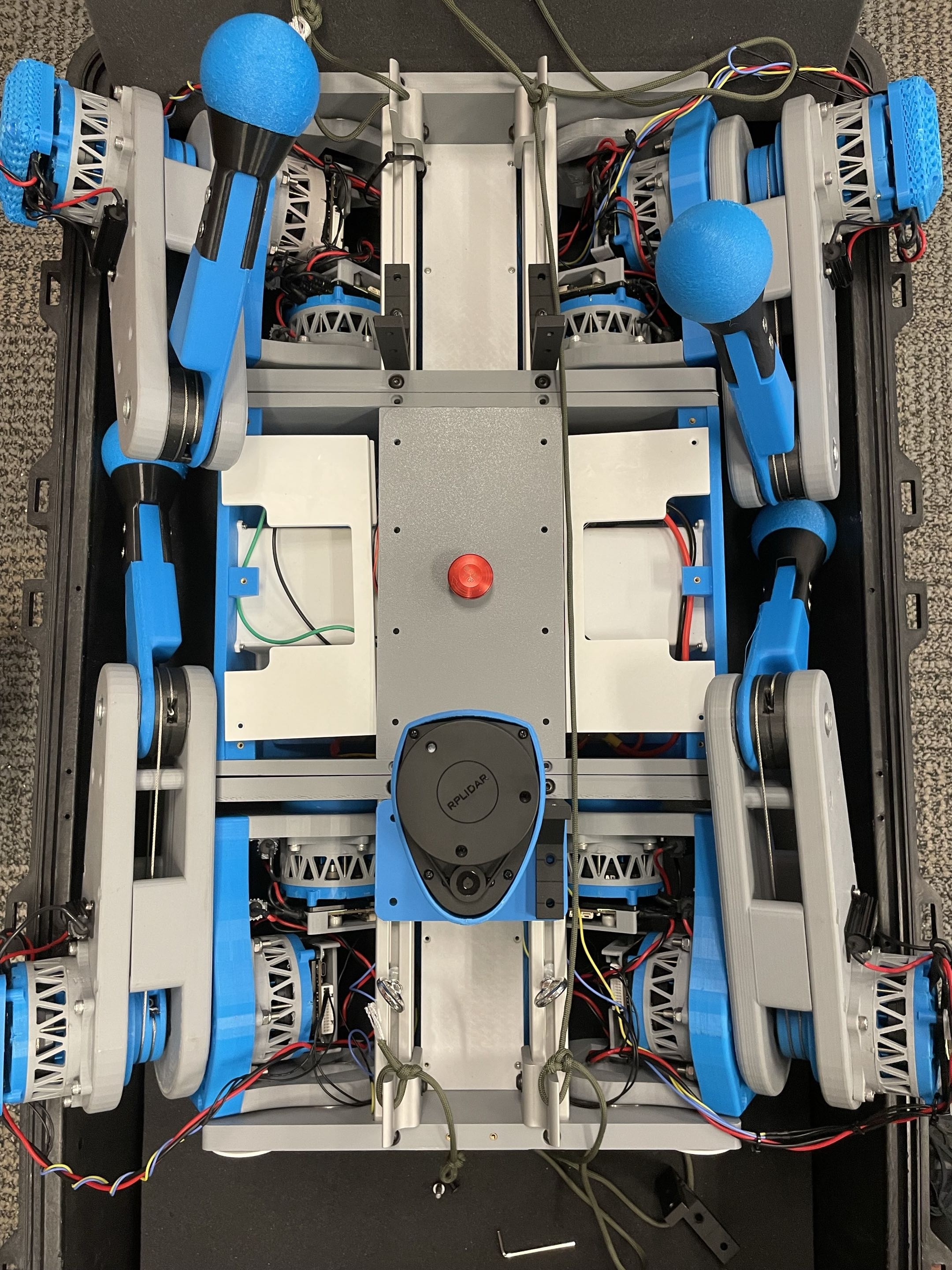 OpenMutt quadruped in storage pose