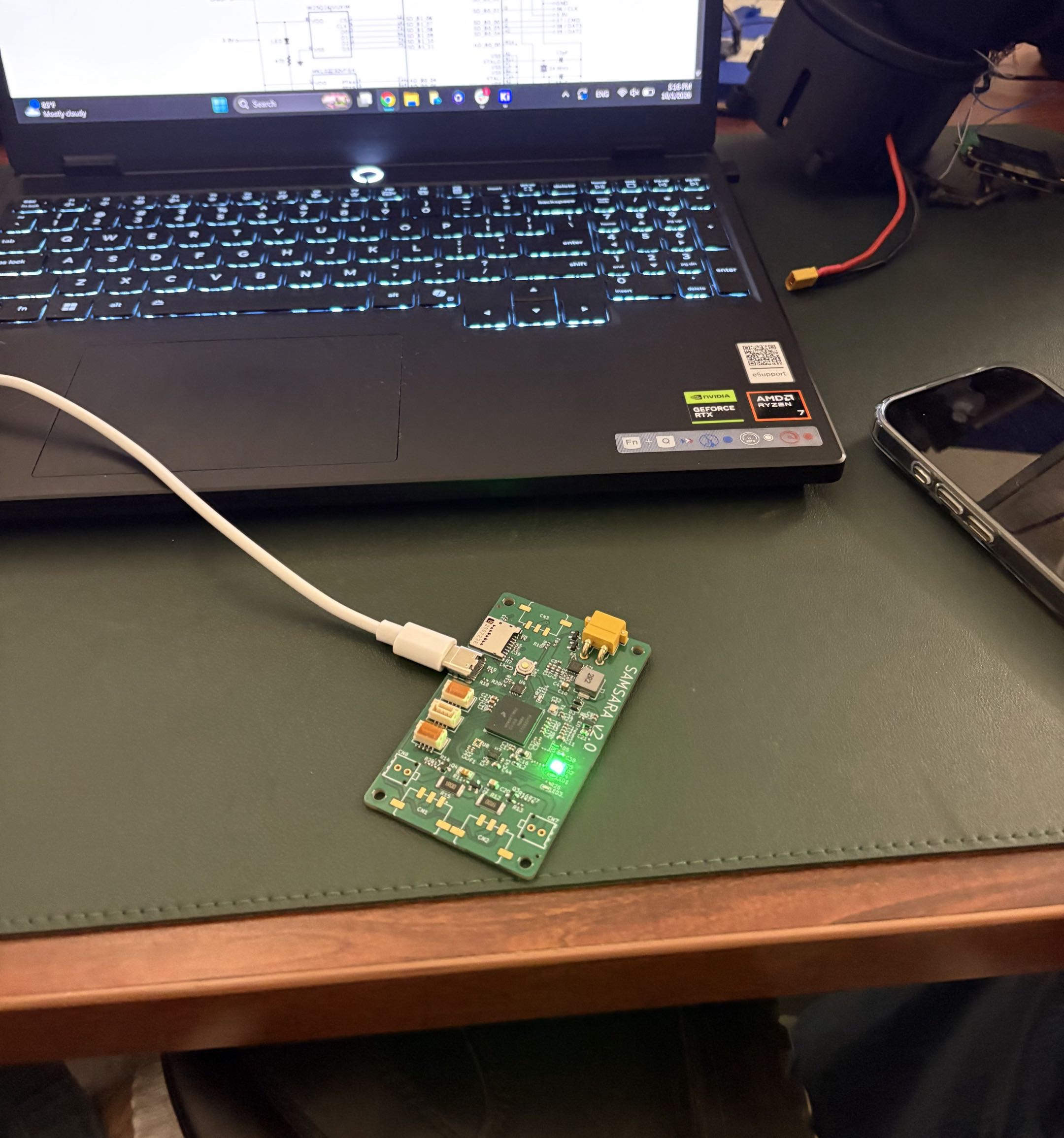 SAMSARA V2 board during bench testing